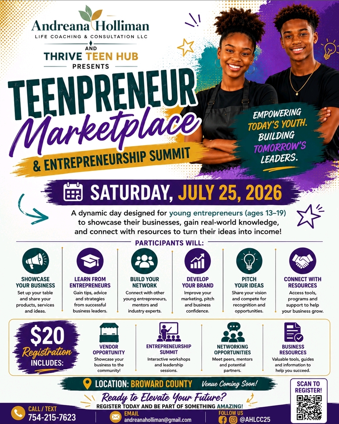 Teenpreneur Marketplace & Entrepreneurship Summit flyer